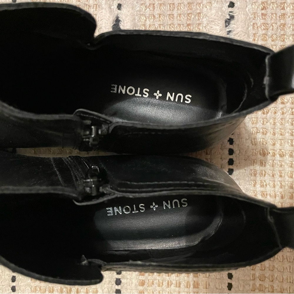 Sun + Stone Black Ankle Boots - Picture 5 of 5